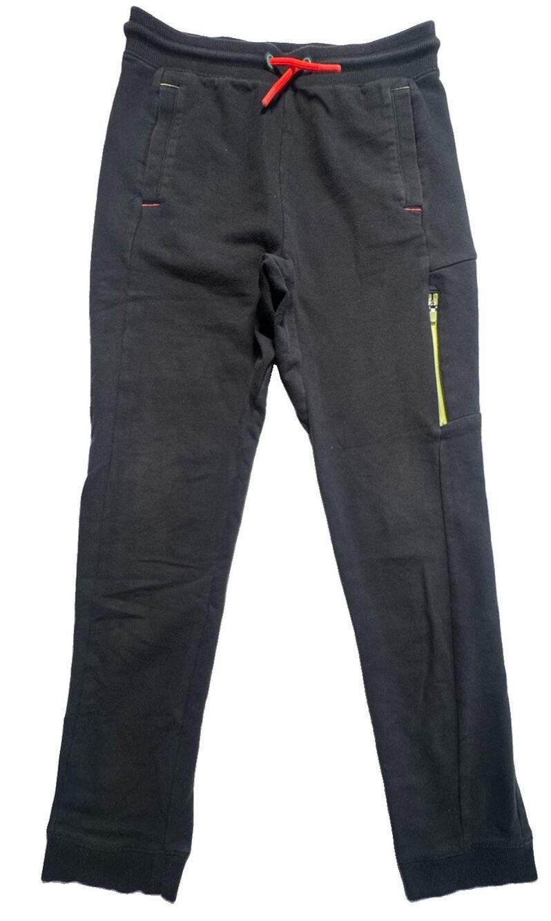 All In Motion Boys Black Fleece Jogger Pants M 8/10 Zip Pocket Stretch Cotton